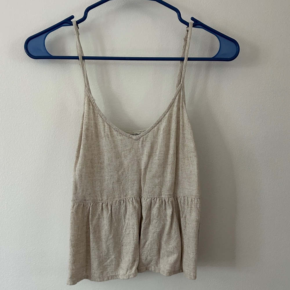 Abercrombie Linen Babydoll Tank Top